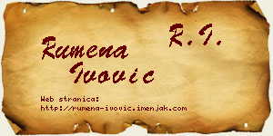 Rumena Ivović vizit kartica